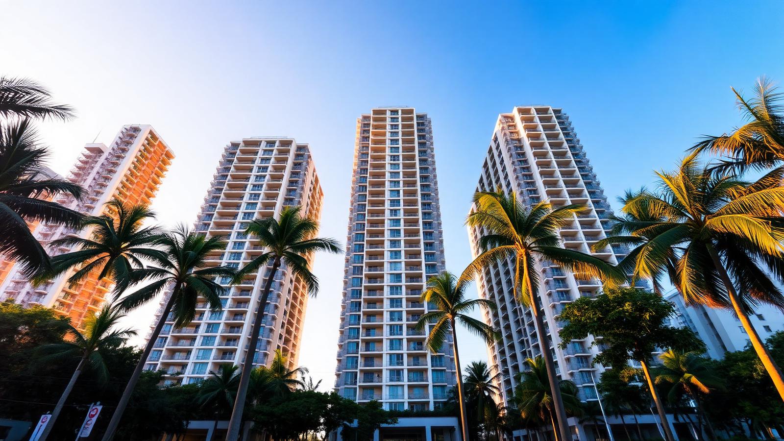Condomínios residenciais modernos em Salvador ao fim da tarde